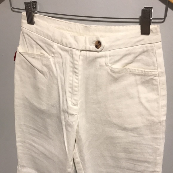 White Fendi High Rise Waisted Pants - Picture 2 of 8